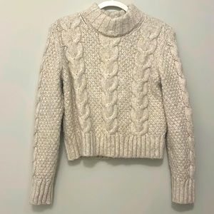 White Fuzzy Turtleneck Sweater